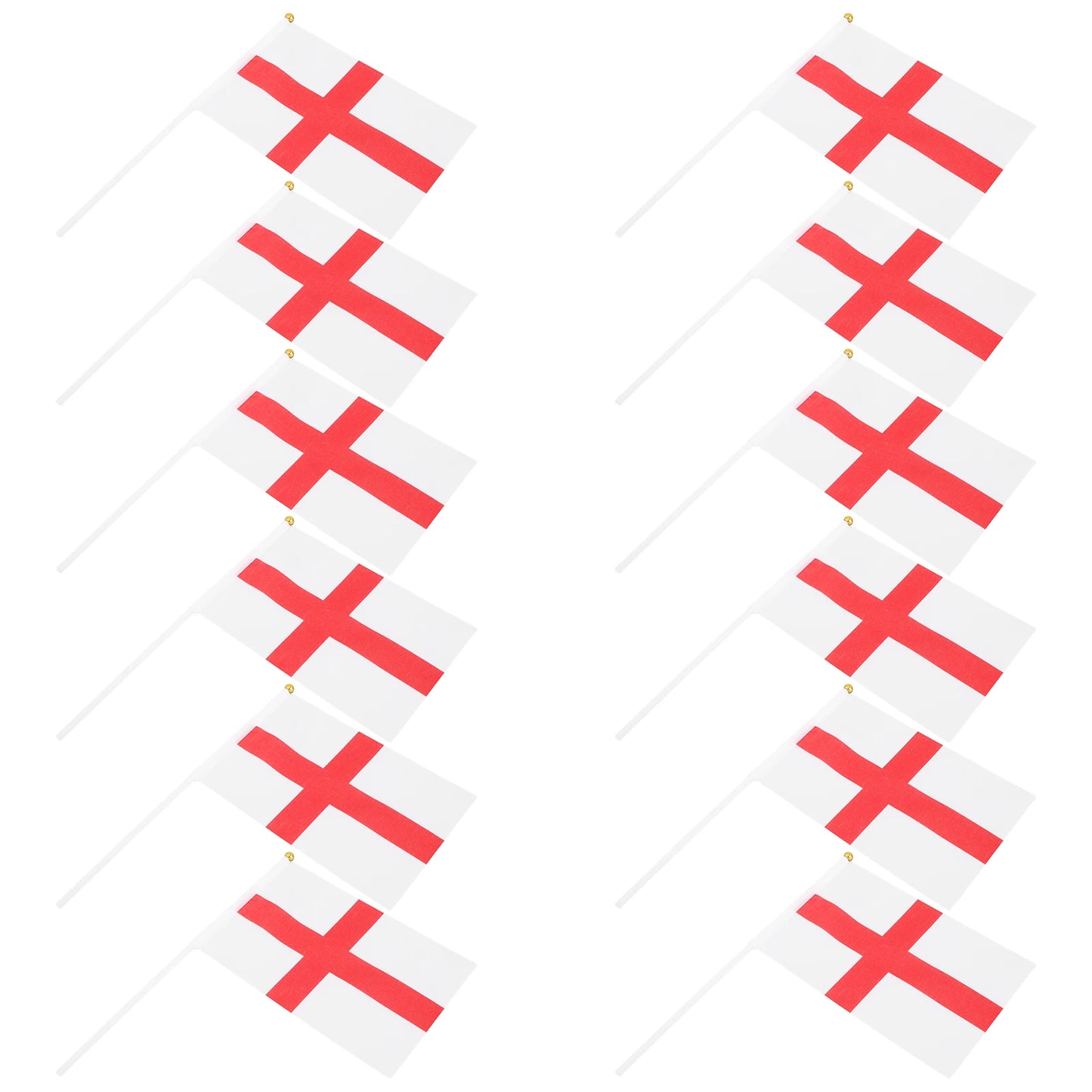 12pcs Hand Waving England Mini British Stick Flags Small Soccer Party Decorations Patriotic Uk Flags For Sports Events