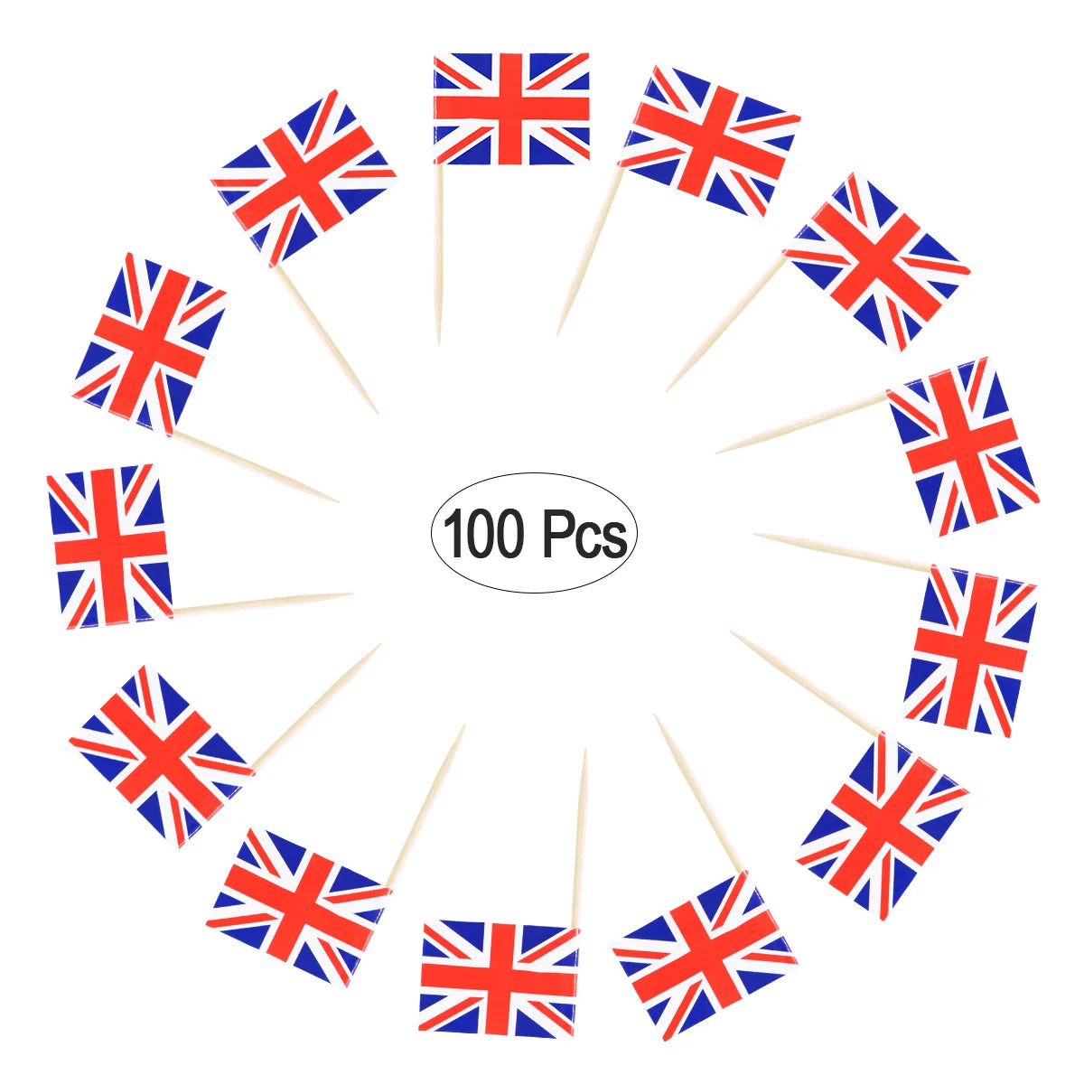 Flag Flags Picks Toothpick Cupcake Uk British Union Cake Mini Toothpicks Cocktail Toppers Sticks Decorations Kingdom